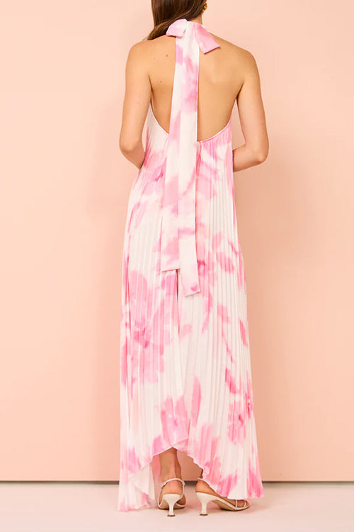 Deep V Neck Floral Maxi Dress