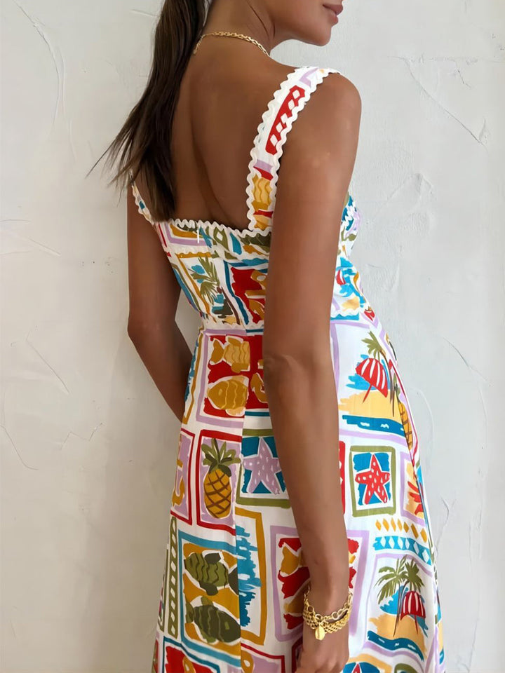 Graffiti Strap Tube Top Sexy Lace Maxi Dress