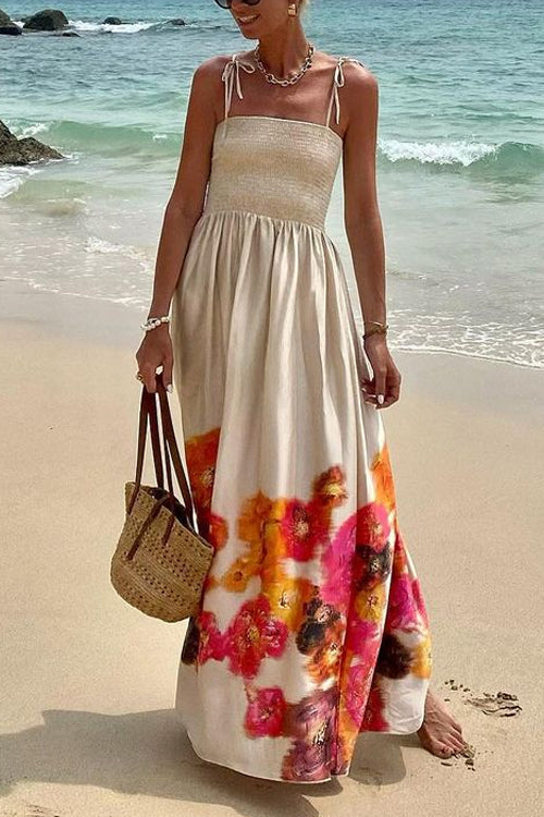 Lumina Smocked Floral  Maxi Dress