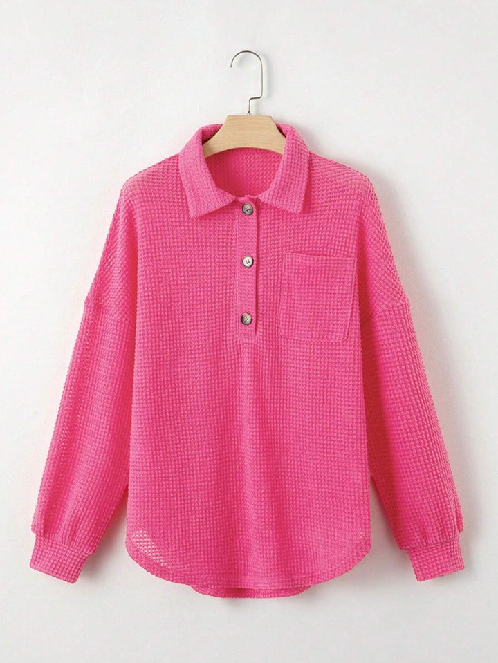 Waffle Knit V-Neck Shirt