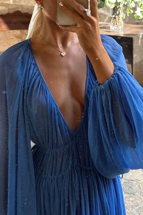 Deep V Neck Maxi Beachdress