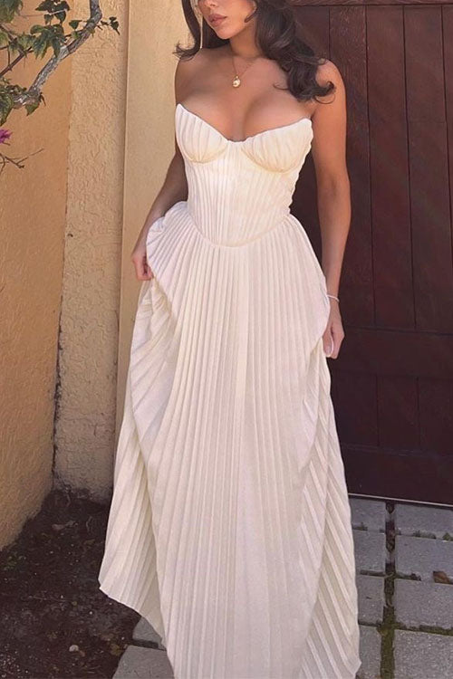 Lumina Corset Pleated Maxi Dress