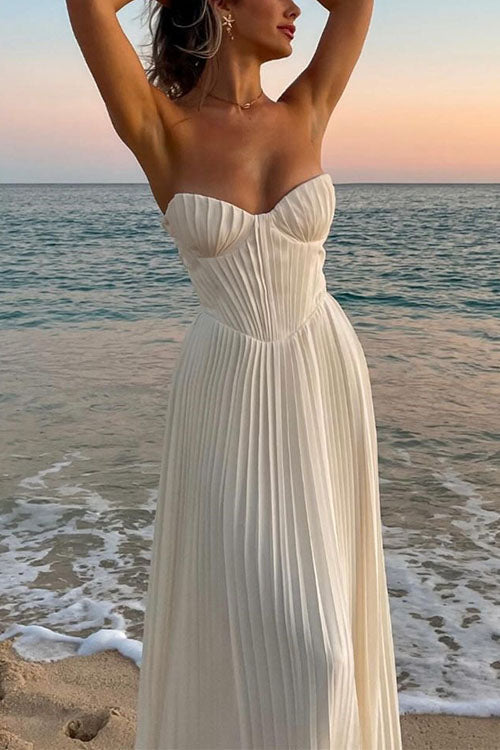 Lumina Corset Pleated Maxi Dress