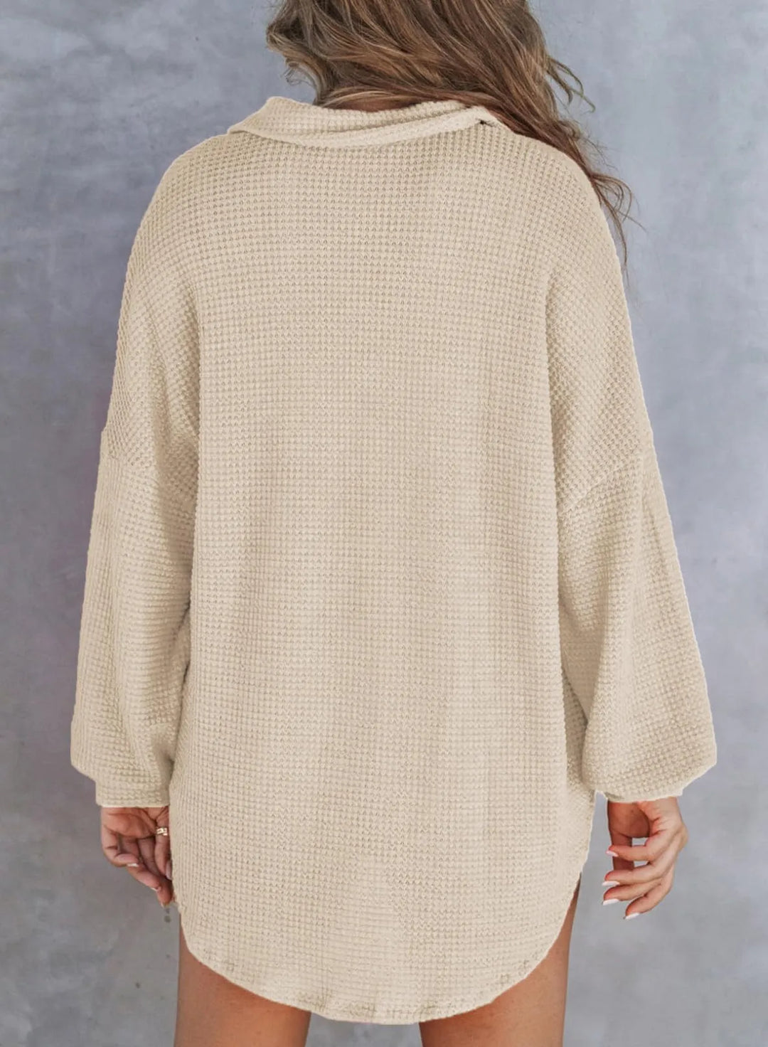 Waffle Knit V-Neck Shirt