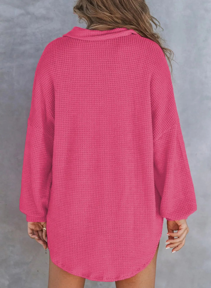 Waffle Knit V-Neck Shirt