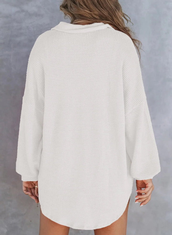 Waffle Knit V-Neck Shirt