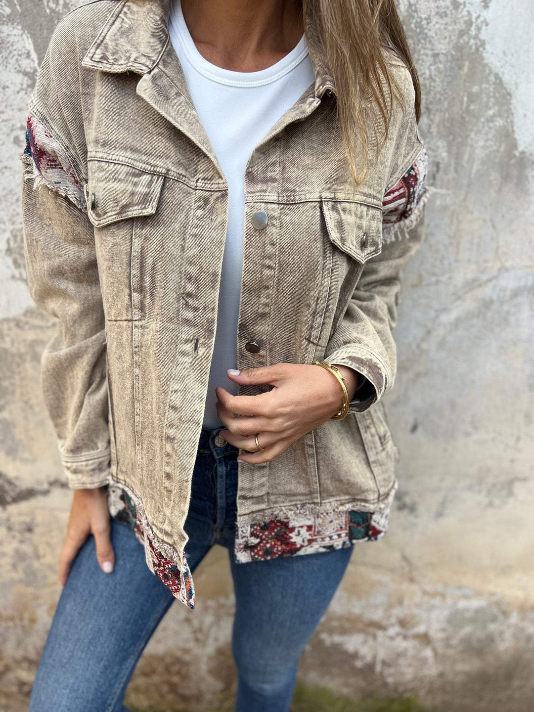 Denim Patchwork Casual Jacket