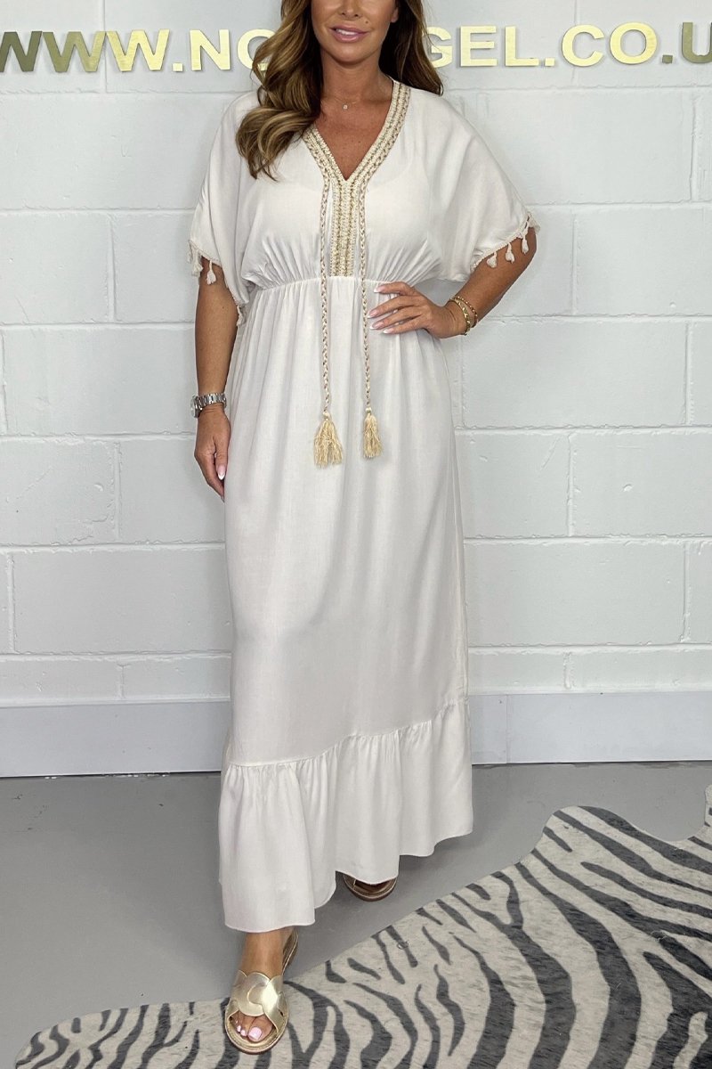V-neck cotton dress