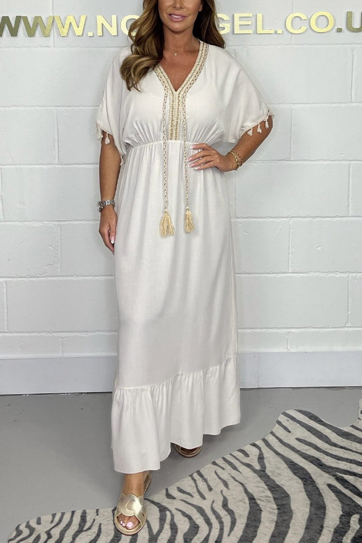 V-neck cotton dress