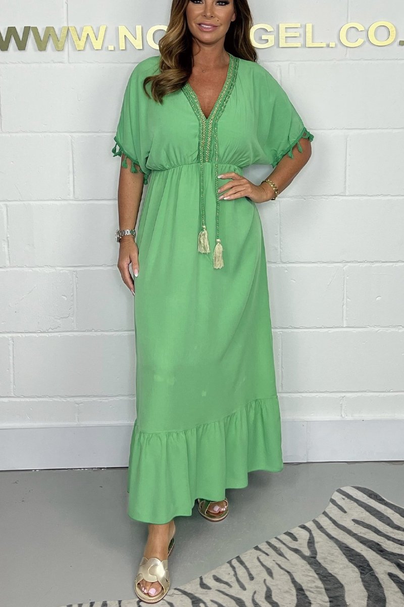 V-neck cotton dress