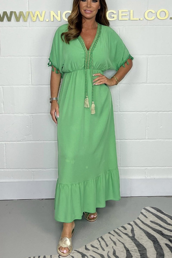 V-neck cotton dress