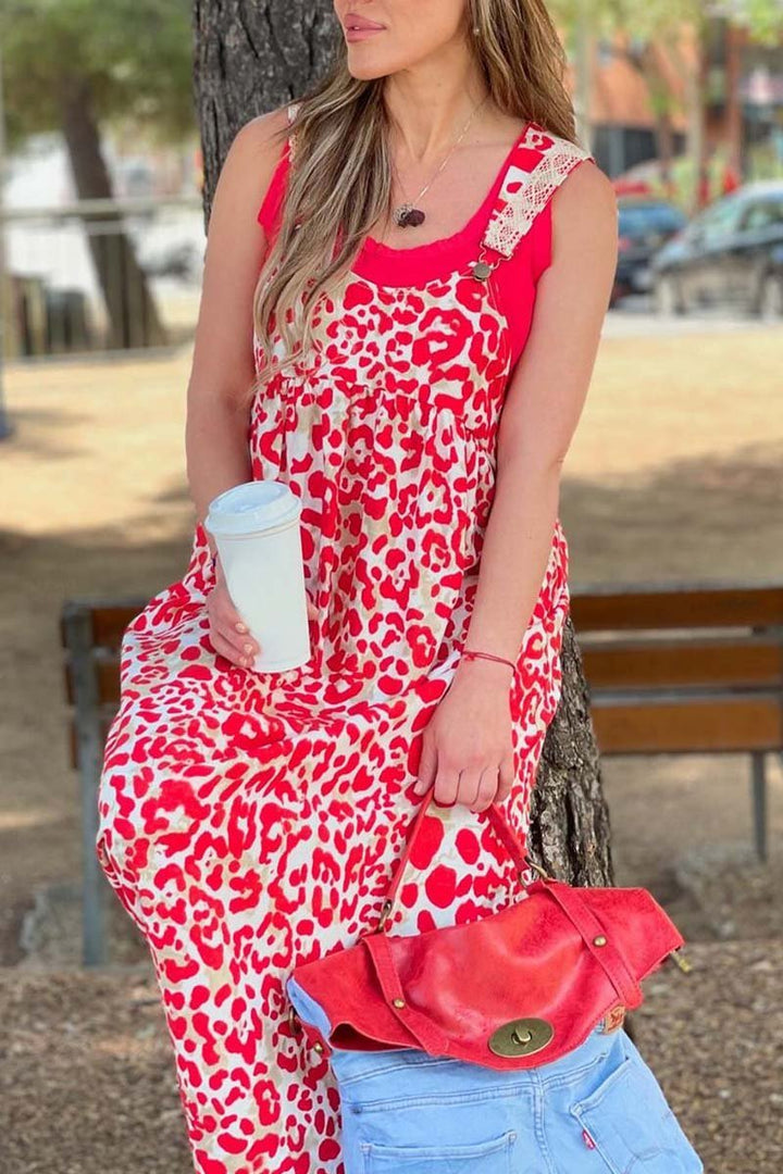 Women's Casual Strap Leopard Print Dress