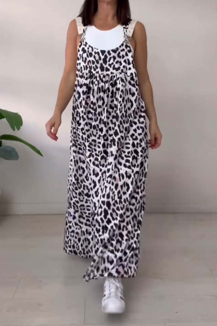Women's Casual Strap Leopard Print Dress