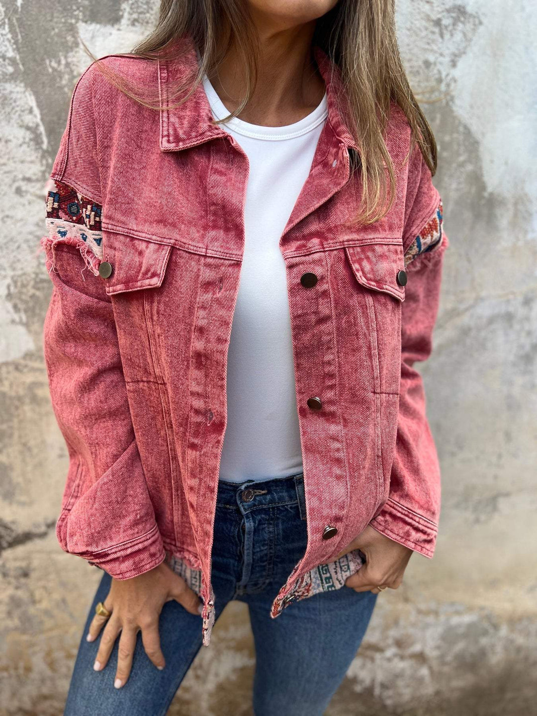 Denim Patchwork Casual Jacket