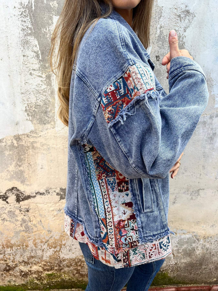 Denim Patchwork Casual Jacket