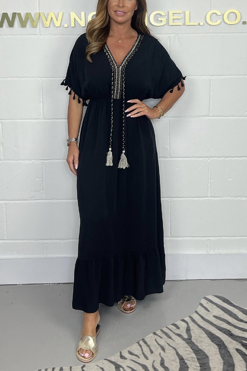 V-neck cotton dress