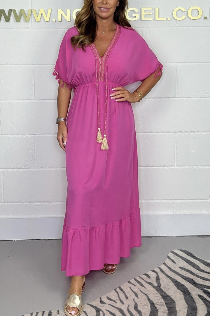 V-neck cotton dress