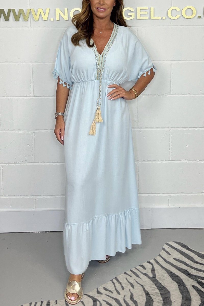 V-neck cotton dress