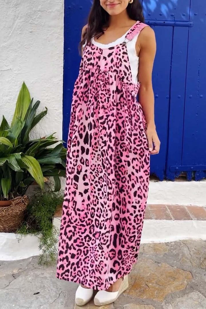 Women's Casual Strap Leopard Print Dress